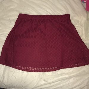 Burgundy and forest green skirts